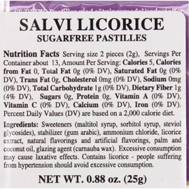 12-Pack Lakerol Salvi Licorice Sugar Free Pastilles Stevia Candy 0.88-ounce Packages