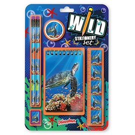 Deluxebase Wild Stationery Set - Sea Turtle from These fun school stationary sets for girls and boys include 2 pencils, eraser, sharpener, ruler and notebook