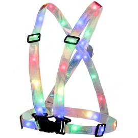 DRESBE LED Running Vest Lighted Skull Safety Vest Light Up Night Walking Gear for Men and Women