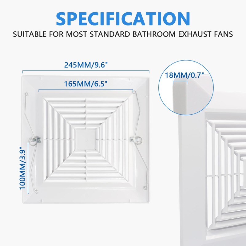 Bonsicoky 9x9 Inch Bathroom Exhaust Fan Cover