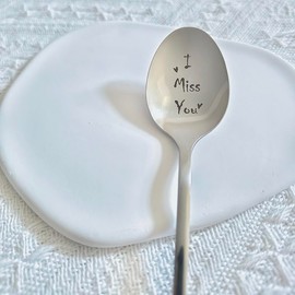 Anniversary Christmas Gifts Spoons for Husband Wife I Miss You Spoon Gift for Him Her Long Distance Relationship Gifts for Boyfriend Girlfriend Coffee Tea Lover Gift Spoons