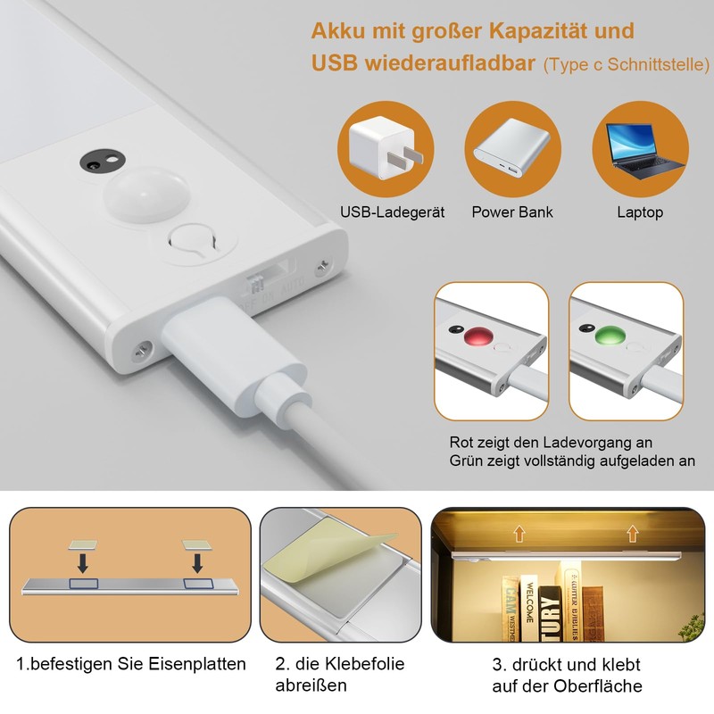 2023 Newest 2 Pack 30CM Under Cabinet Lights [with Remote],