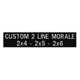 Custom 2 Line Morale Name Tapes with Border, U.S.A. Made, 24 Hour Ship – Black, 2 x 4 inch Wide, Hook