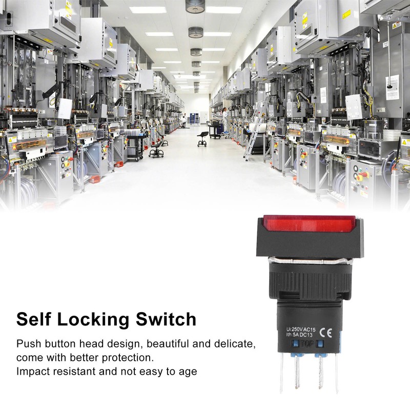 25Pcs Momentary Push Button Switch Self Locking Rectangle with Light