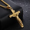 AIMALL Men Stainless Steel Gold Silver Black Jesus Crucifix Pendant
