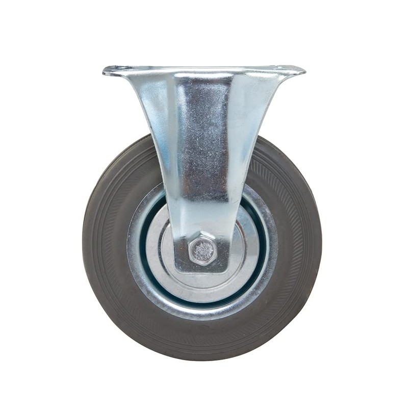 Silverline 926633 Fixman Rubber Castor Fixed, 125 mm 100 kg