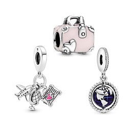 TCZNAF Sparkling Rose in Bloom Oversized Charm for Bracelets Family Love Beads Dangle Pendants Mother's Day Present for Women