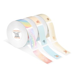 JADENS JD-11 Label Maker Machine, Wireless Bluetooth Mobile Thermal Label Printer with 3 Roll Tapes, Ink-Free with Multiple Layouts for Home, Office:_3 Roll Tape Colorful