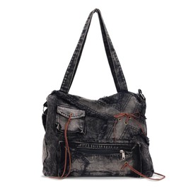 Emprier Denim Hobo Bags for Women - Retro Y2K Blue Jean Casual Purses and Handbags - Large Capacity Tote Bag