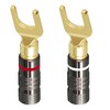 Speaker Banana Plug Set, 4-Pack Y Spade Connectors, 45 Degree