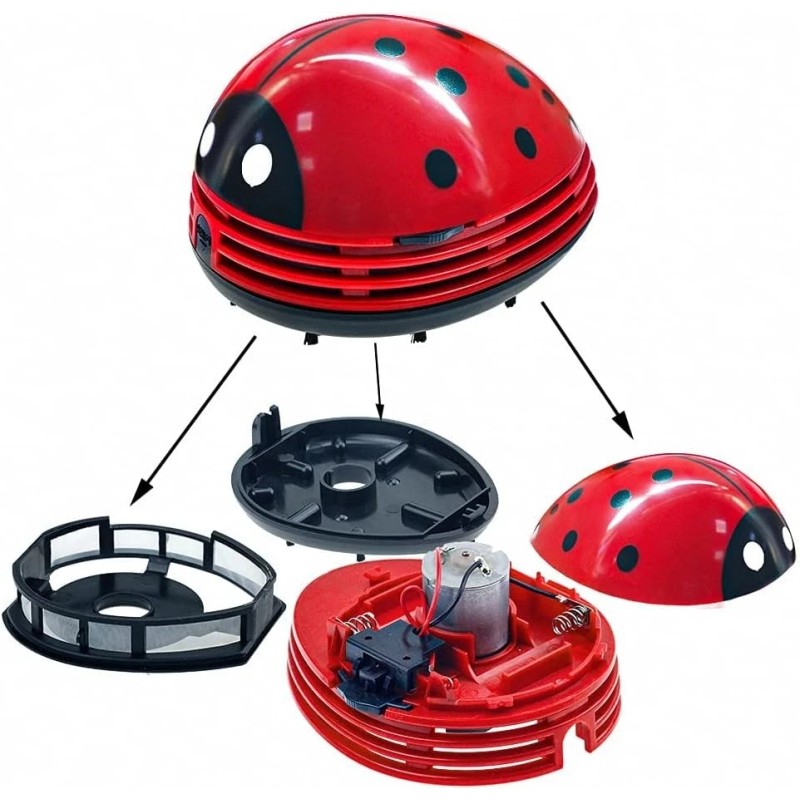 E ECSEM Mini Desktop Vacuum Cleaner Cute Cartoon Crumb Sweeper