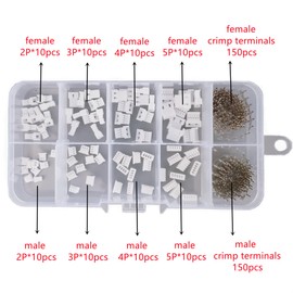 ZSDZFYLLK 380pcs JST 1.25 mm Pitch Male Female Housing Plug Air Docking 2/3/4/5Pin Plug with Crimp Terminal Connections Kit