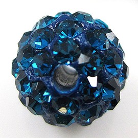 RUBYCA Pave Czech Crystal Disco Ball Clay Beads fit Shamballa Jewelry (20pcs, 12mm, Capri Blue)