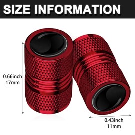 4Pcs Alloy Tyre Valve Caps, Universal Dust Caps for Car Tyres Car Tyre Valve Caps Valve Covers Replacement Leak-Proof Dust Caps for Car Tyres Tyre Caps for Cars(Red)