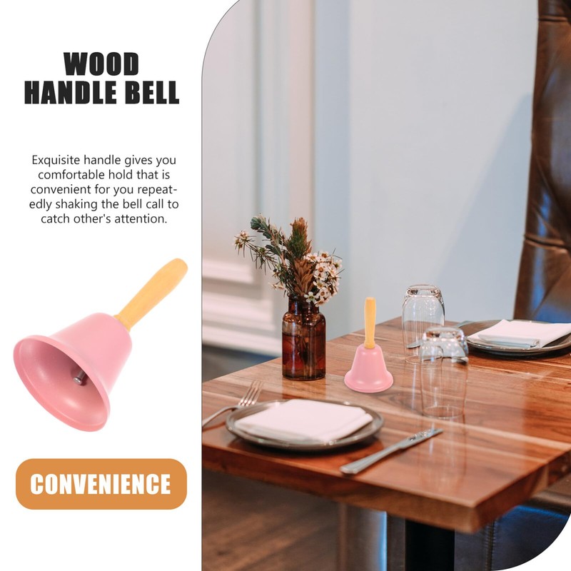 MAGICLULU 1Pcs Xmas Hand Call Bell Handbell with Wooden Handle