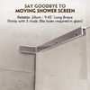 LukLoy Fixed Glass Shower Panel Glass to Wall Support Bar,