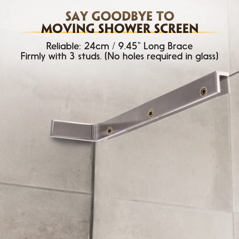 LukLoy Fixed Glass Shower Panel Glass to Wall Support Bar,