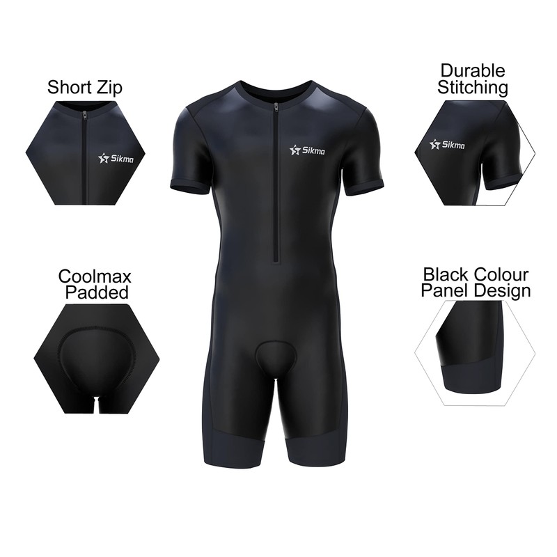 Sikma Mens Cycling Skinsuit Padded One Piece Trisuit Bike Top