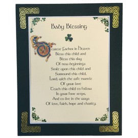 Peter Townsend's Irish Collection Dearest Father in Heaven Bless This Child - 8x10 Baby Blessing with Green Matting