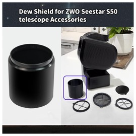 Dew Shield Compatible With ZWO SeeStar S50 Telescope light Hood, Lens Stray Light Protection And Lens Anti-condensation Shield Reduces The Risk Of Fogging With Dew. Compatible With Bahtinov Mask Focus