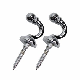 SUL Curtain Hold Tie Backs Chrome Hooks, U Shaped Wall Mounted Chrome Ball End Curtain Tiebacks Hook, Curtain Hold Back Hook Tassel Drapery Holder for Curtains Clothes Coat Hanger Hook (2)