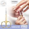 TITANIA Solingen Cuticle Scissors with Tower Tip (Gold-Plated, 9.5 cm)