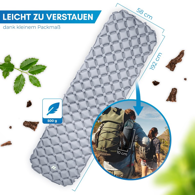 NORDMUT® Outdoor Sleeping Mat, with Repair Kit, Ultralight Thermal Pad