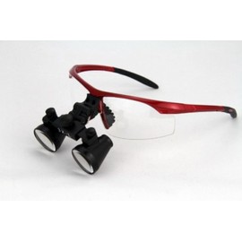 SMEDENT Dental Surgical Loupe Loupes 2.5X Magnification Working Distance 420mm Burgundy Safety Goggle