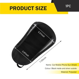 Opuweiy Car Dash Covers, Phone Umbrella, Anti-Glare Sunshade Umbrella Phone Holder, Universal for Most Cars (Black)