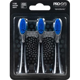 PRO-SYS® White VarioSonic® Electric Toothbrush Replacement Heads (V180 Extra Soft), Burst Brush Head, Pack of 3