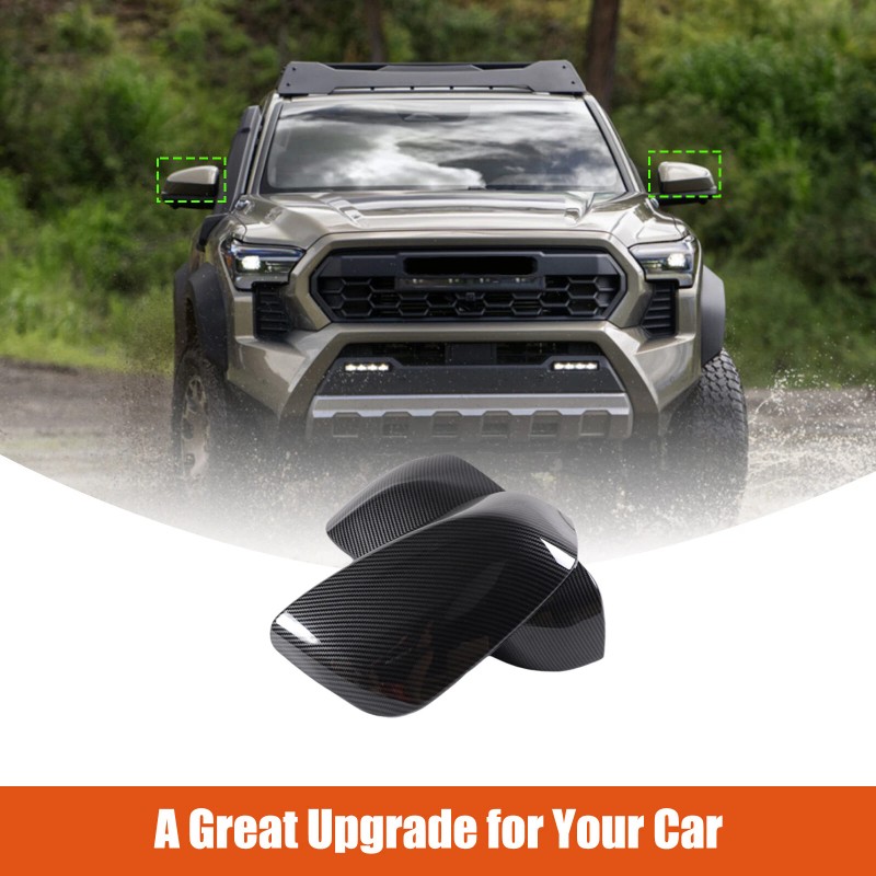 car-attention Carbon Fiber Style Rear View Mirror Outside Cover Cap