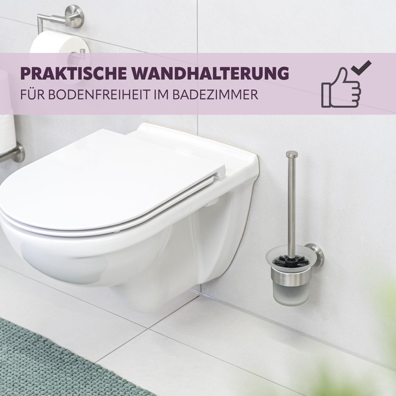 Piazza Bathroom Range WC Brush Holder made of High-Quality Stainless