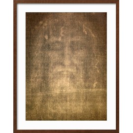 ART.COM Framed Wall Art Prints Detail of Shroud of Turin in Chiesa Della Ss. Annunziata Church, Turin, Piedmont, Italy, Europe, Places Decor, 18" x 24", Espresso Frame with White Mat