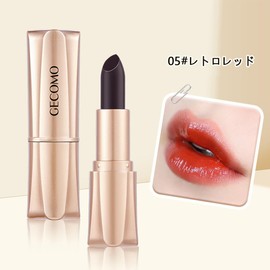 GECOMO Color Changing Lipstick, Black Magic Solid Color, Temperature Sensitive Color Change Lip Balm, Adhesion, Long Lasting, All Day Long, Uneven Skin Tone, Non-peeling, Glossy Feeling (05# Retro)
