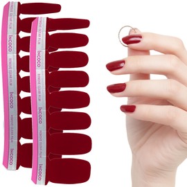 Inko Red Velvet Nail Sticker, Self Nail Sticker, Nail Sticker, Foot Nail, Pedicure, Nail Design, Time-saving Nail