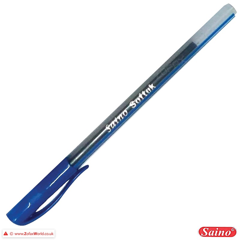 SAINO Fine-X Ballpoint Pens, BLUE, 0.7mm Fine Point, Pack of