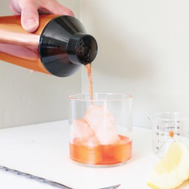 Koolhaus Cocktail Shaker - Ethan + Ashe - Vacuum Insulated Cocktail Shaker and Cocktail Strainer - Double-Wall - Travel Lid Included - Essential Bar Tools - 20oz (591ml) Total Volume - Copper