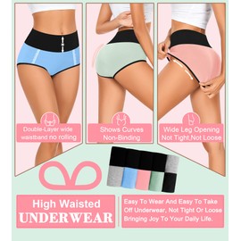 MISSWHO Cotton Womens Underwear Soft Comfortable Full Coverage Panties For Women Breathable C Section Briefs Ladies 5 Pack Medium