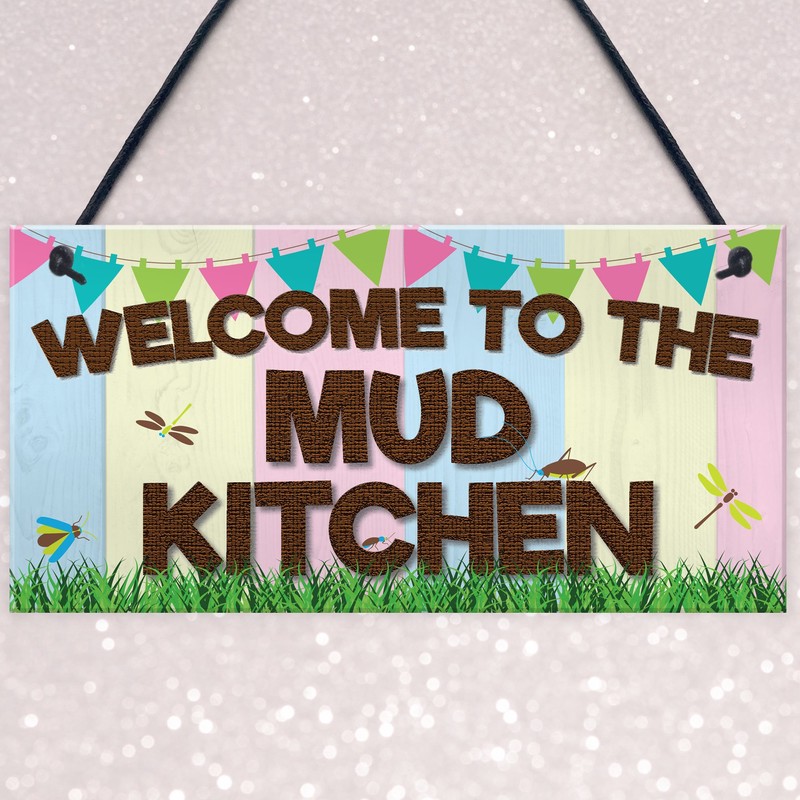 RED OCEAN Welcome Mud Kitchen Home School Garden Outdoor Hanging