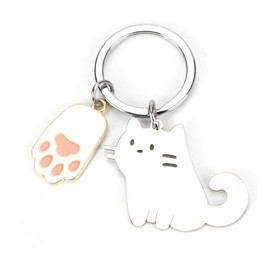 FRULX Adorable Stainless Steel Cartoon Cat Keychain, Gifts for Women! Great for Birthdays, Friendship or as a Cute Cat Lover Accessory, Ideal for Friends, Sisters, And Mum, Unique Keyring Charm
