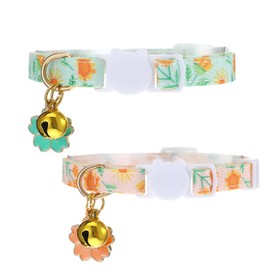 Pack of 2 Cat Collar with Safety Clasp, Reflective Cat Collars, Tear-Off Cat Collar, Adjustable Cat Collar, Cute Kitten Collar, Ideal for Cats