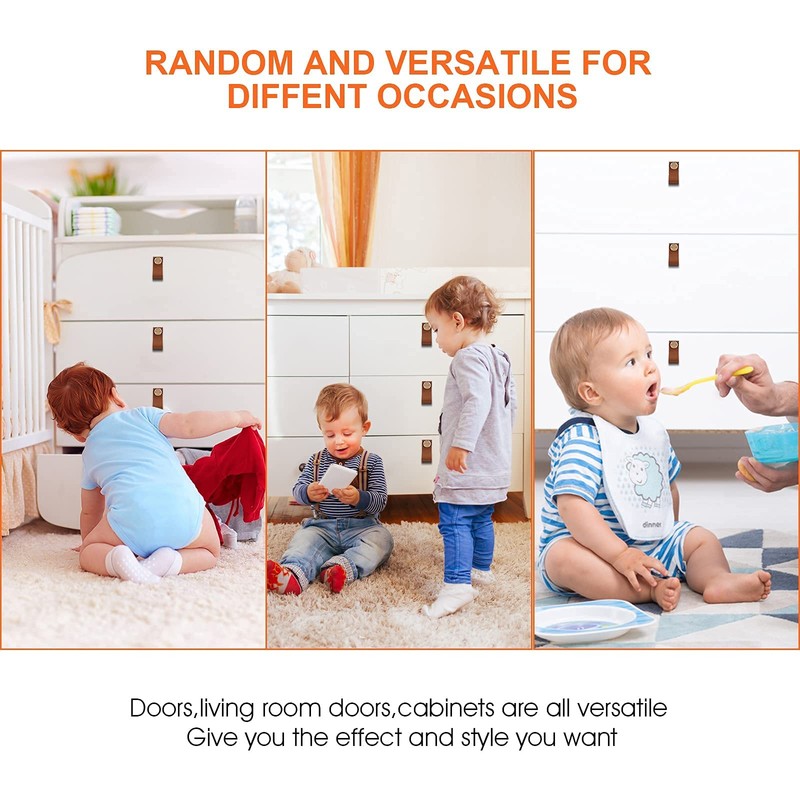 Leather Pulls for Dresser,Leather Drawer Pulls with Fashionable Gold Brass