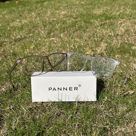 TEAPLMTT 2 Pack Blue Light Blocking Glasses Oversized Square Computer Glasses Anti Blue Light for Women Men(Purple+Clear)