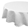 WedDecor 1pc Round Damask Tablecloth with an Overlay Branch Swirl