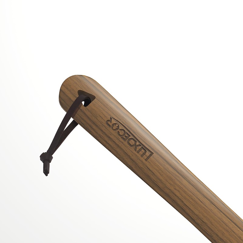 Luxdecor Long Handled Wooden Shoehorns- 15in Wooden Long Handle Shoe