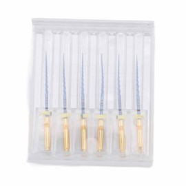 6pcs F1 Endodontic Canal Files Stretchy Metal Portable Rustproof Endodontic File Set Golden 0.98in