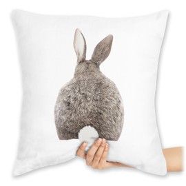 Cushion 40 x 40 cm Decorative Cushion – Easter Cushion – Easter Bunny Rabbit Motif – 40 x 40 cm – White – Easter Gifts Easter Bunny Easter Item Easter Motif, Easter Surprises Easter Small Items Easter