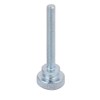 sourcing map Carbon Steel Flat Knurled Head Full Thread Thumb