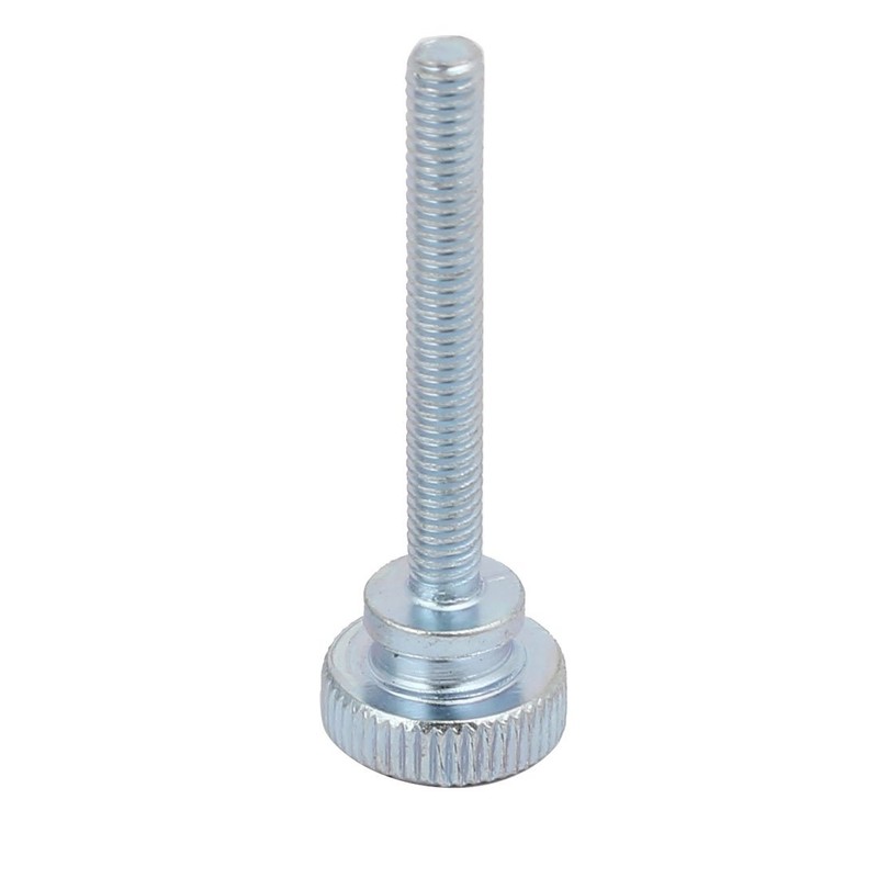 sourcing map Carbon Steel Flat Knurled Head Full Thread Thumb
