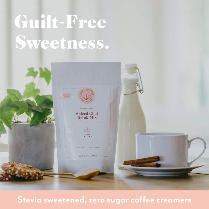 5 SPARROWS Sugar-Free Spiced Chai Latte Flavored Drink Mix, Naturally